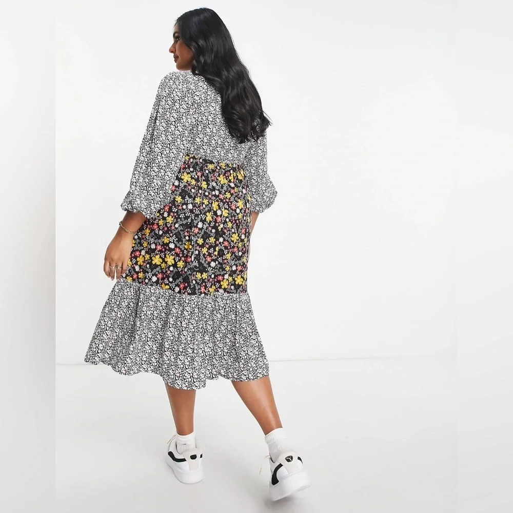 LIMITED COLLECTION X ASOS | Contrast Floral Wrap Midi Dress - Picture 2 of 11